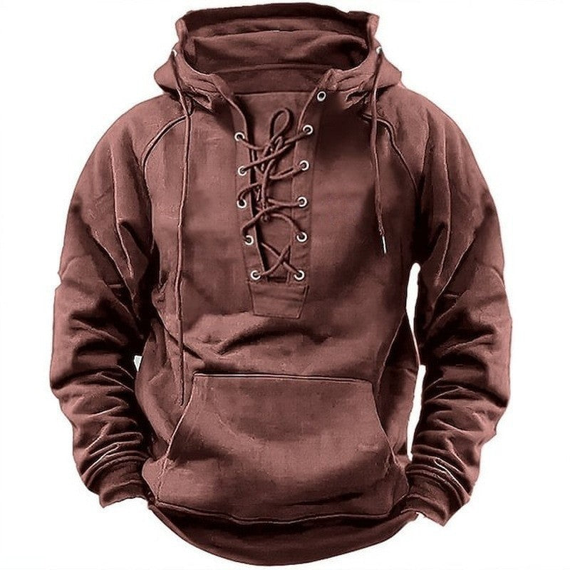 Herren Kapuzen Sweatshirt mit Schnürung Drune