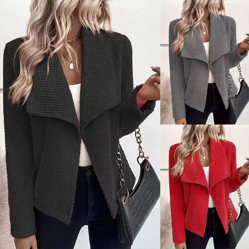 Damen lässige Waffelpique-Jacke Drune