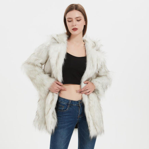 Damen Coole und lässige Kunstpelzjacke Drune