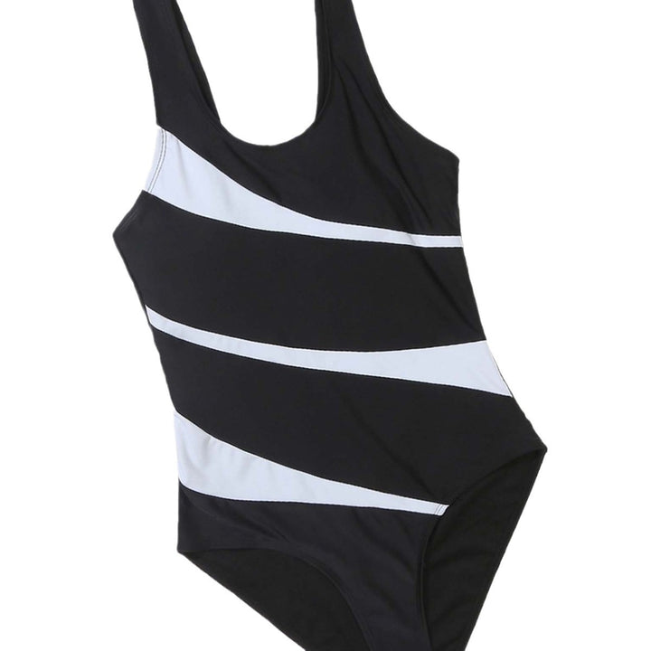 Damen Einteiliger Badeanzug mit stilvollem Farbblock-Design und figurförderndem Schnitt Drune
