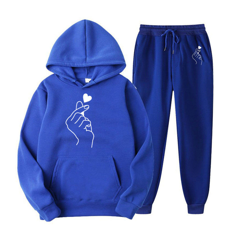 Damen Jogginganzug mit kreativem Herzmotiv und bequemer Passform Drune
