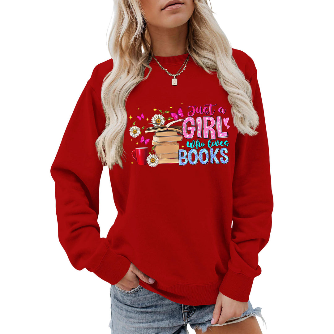 Damen Sweatshirt mit auffälligem Buchmotiv und lässiger Passform Drune