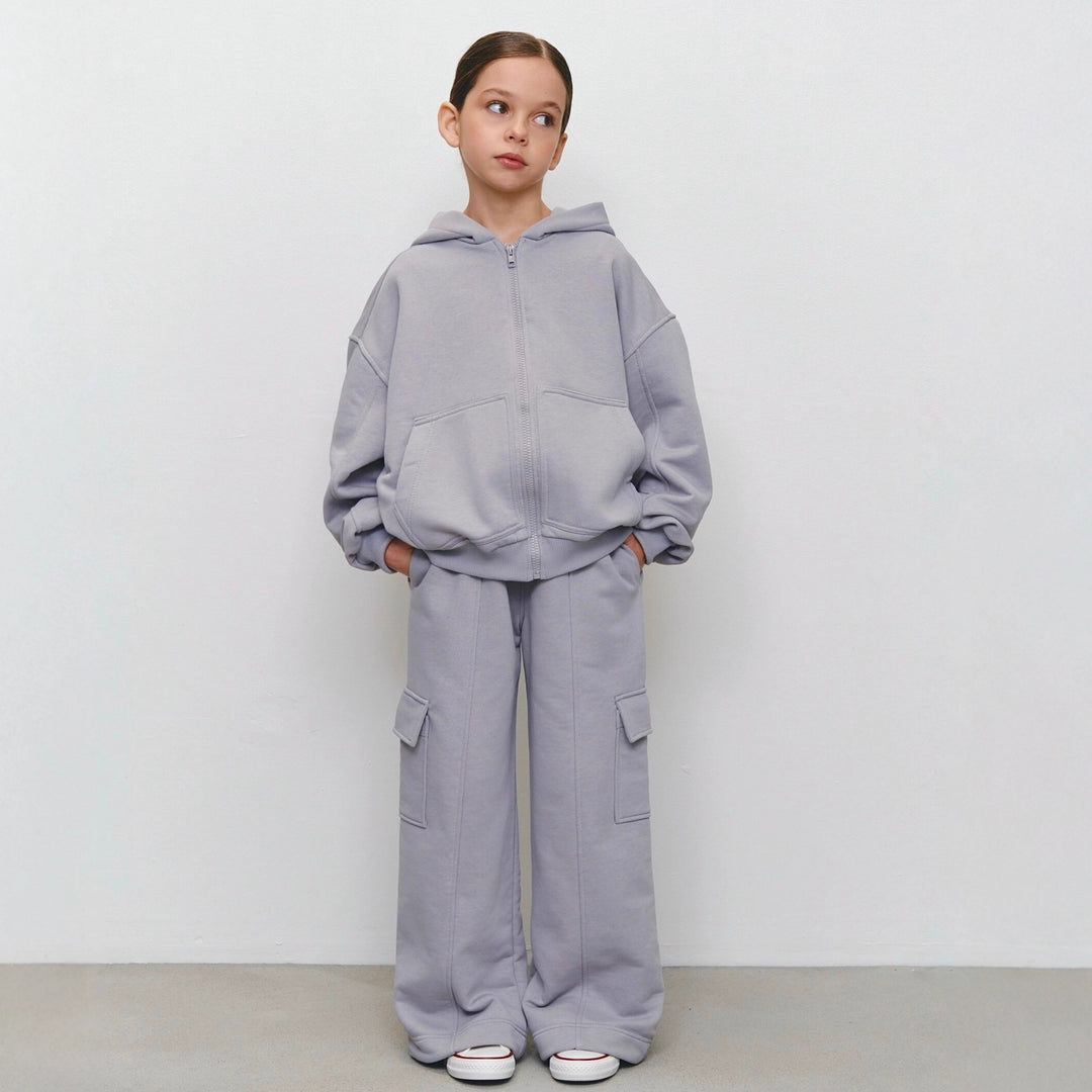 Damen lässiger Kapuzenjacke und weiten Jogginghose Set Drune