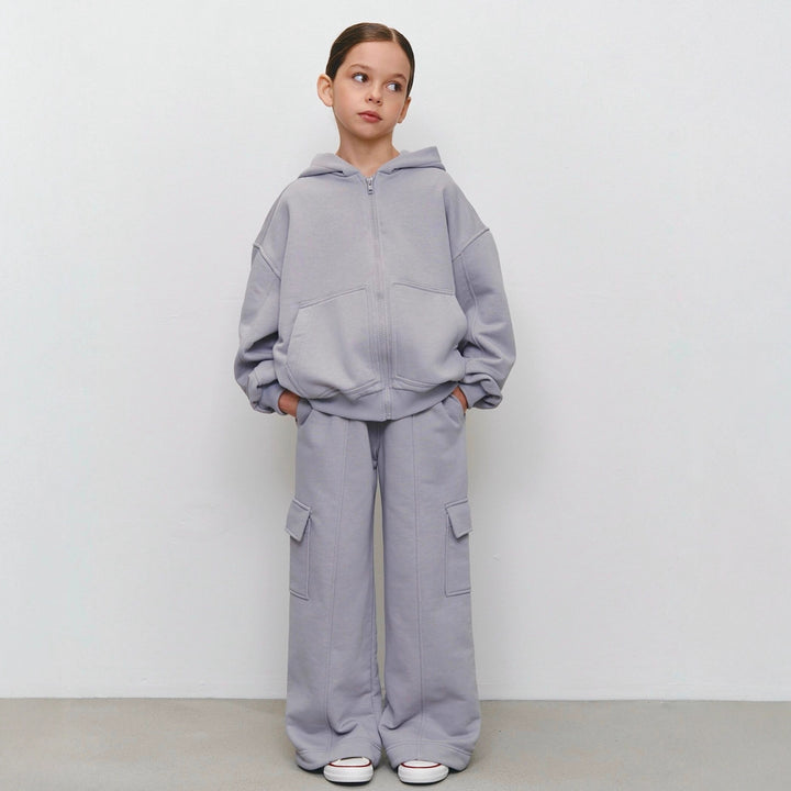 Damen lässiger Kapuzenjacke und weiten Jogginghose Set Drune
