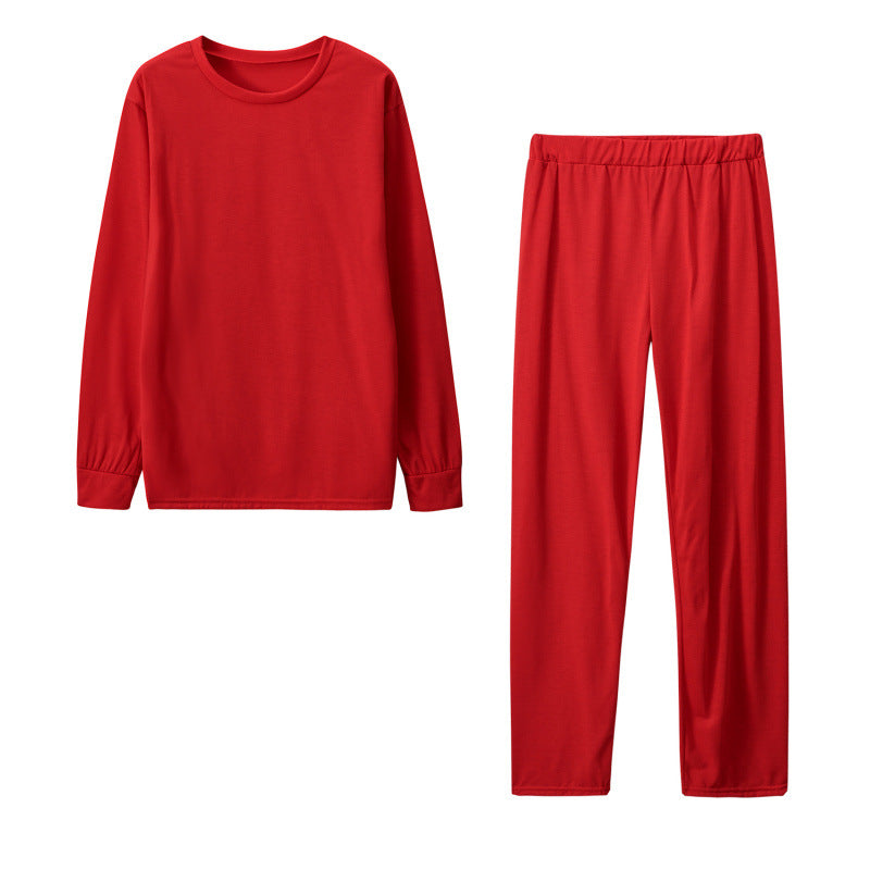 Damen Langarm Schlafanzug Set mit elastischen Hosen Drune