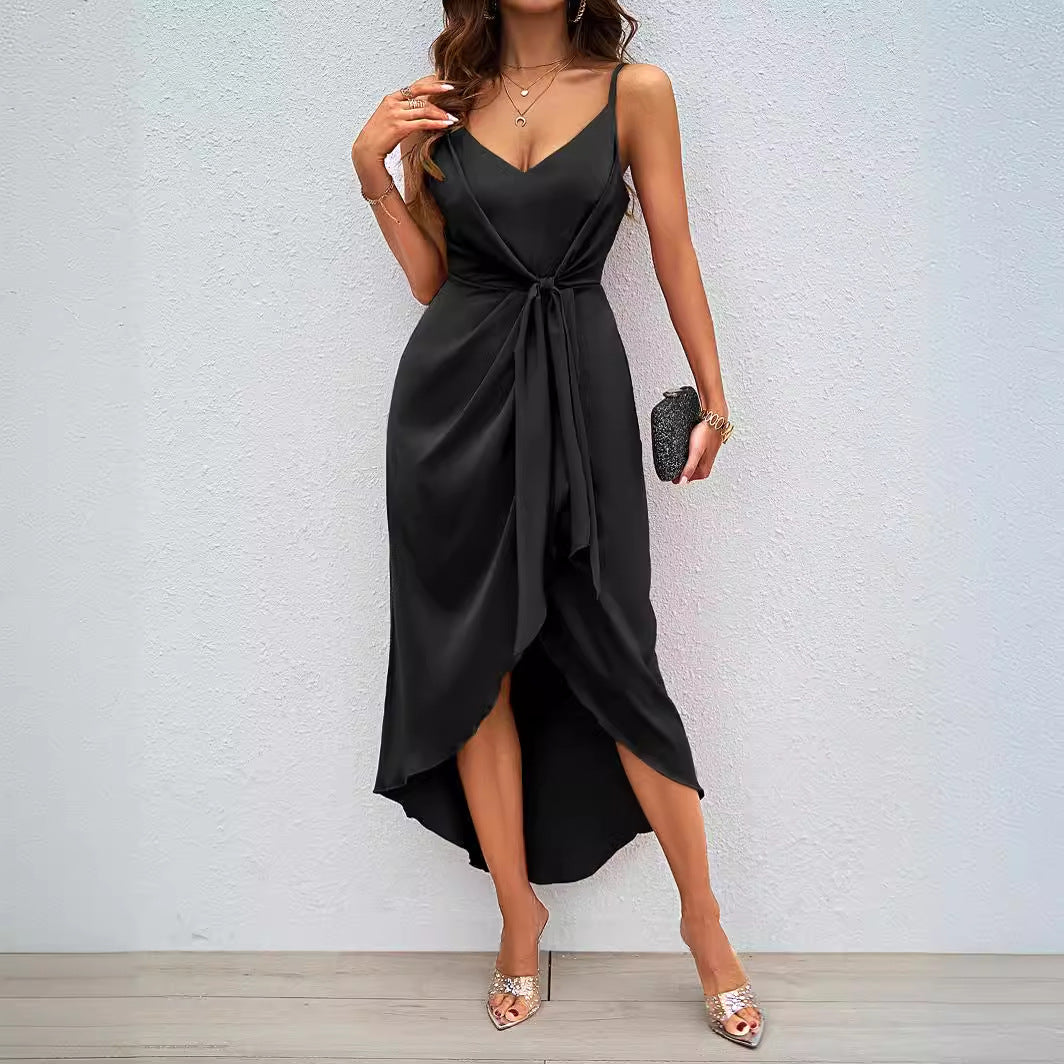 Damen Wickelkleid mit elegantem V-Ausschnitt und verspieltem Schlitz Drune