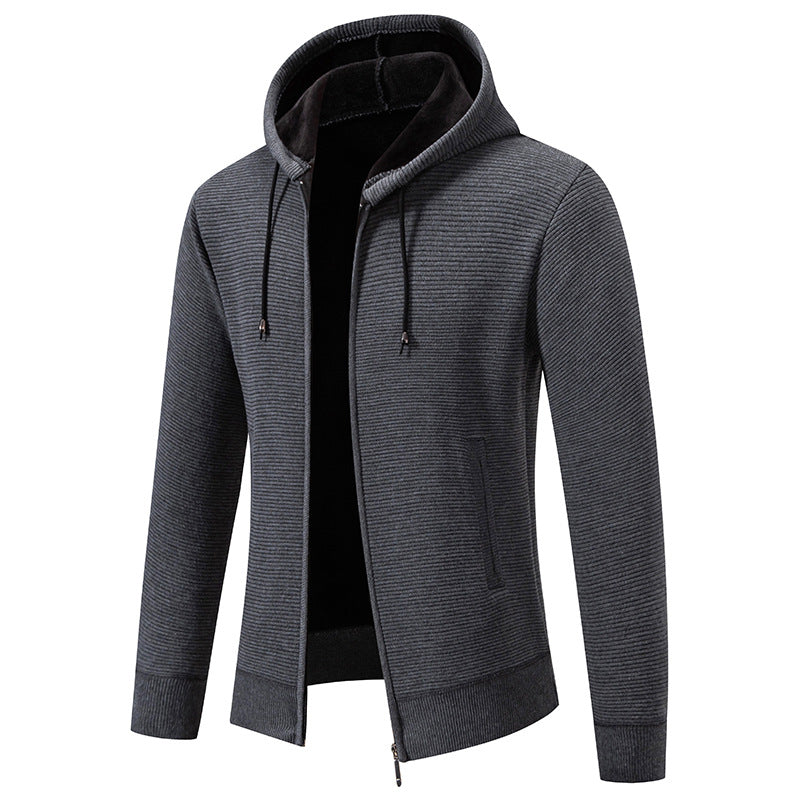 Herren sportliche Fleecejacke mit hohem Kragen und Reißverschluss Drune