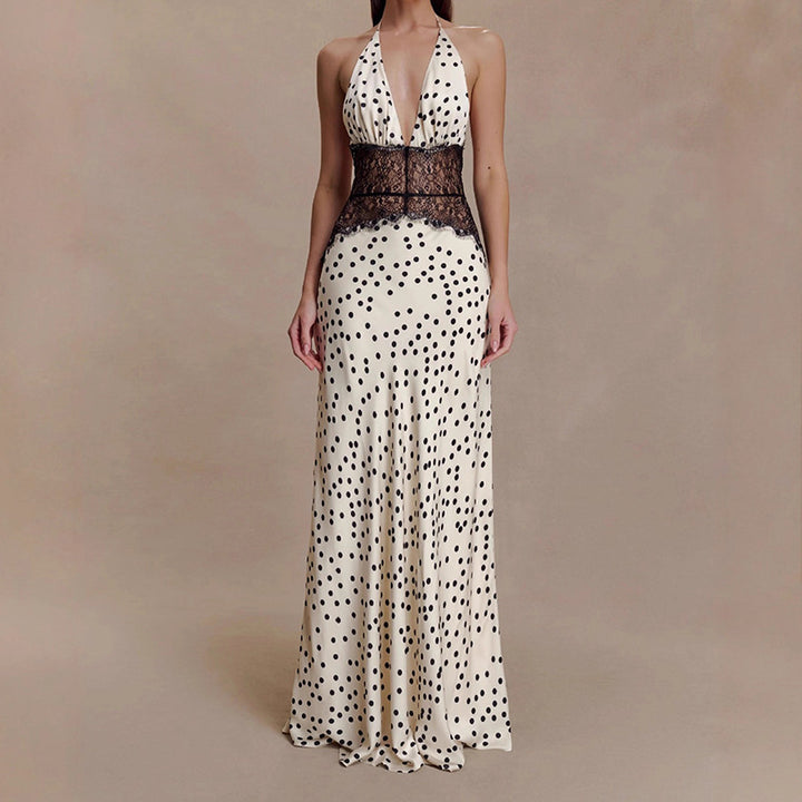Damen Elegantes Abendkleid mit Spitzeneinsatz Drune