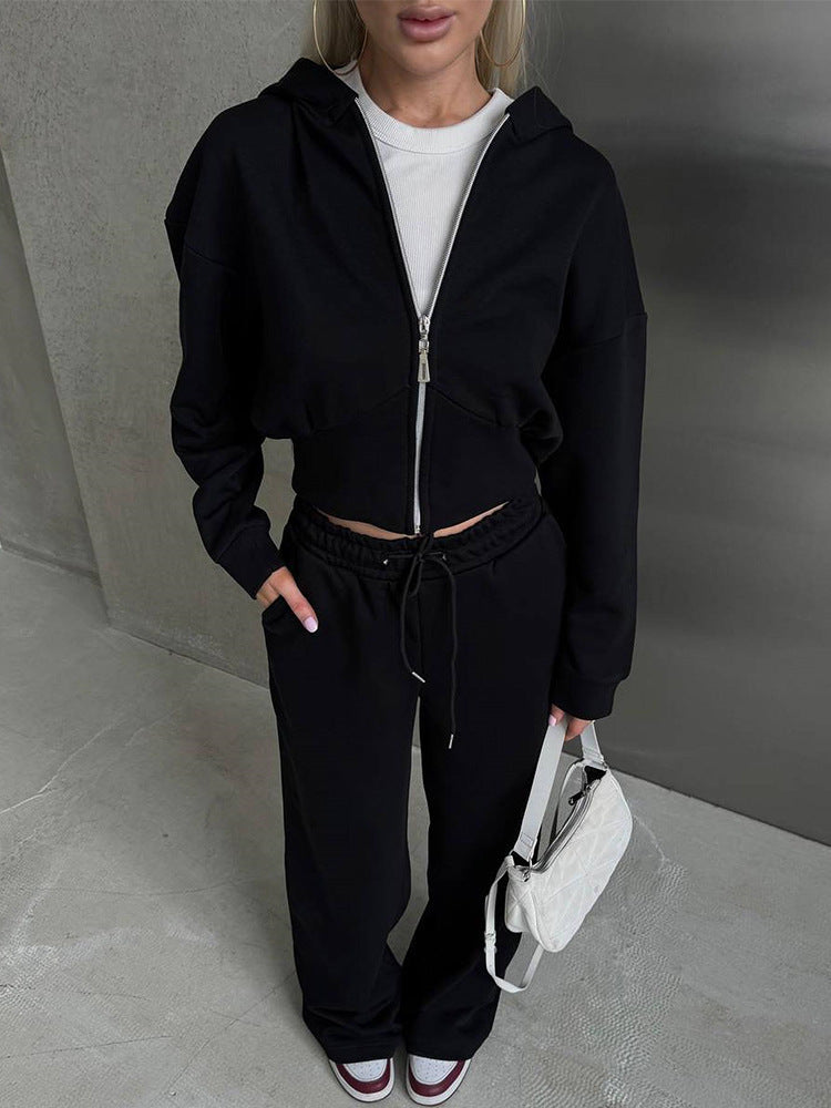 Damen lässiges Oversized-Loungewear-Set mit weitem Schnitt und Reißverschluss Drune