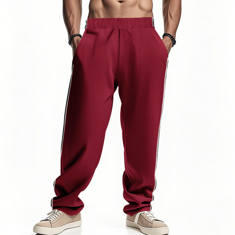 Herren Sportliche Freizeithose mit seitlichen Streifen und elastischem Bund Drune