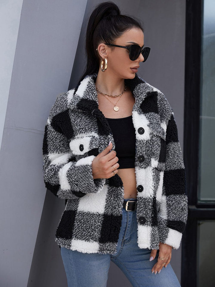 Drune | Button-Down Shacket - Gemütliche Außenschicht - Fleece-Mischung - Legere Herbst- und Winterbekleidung