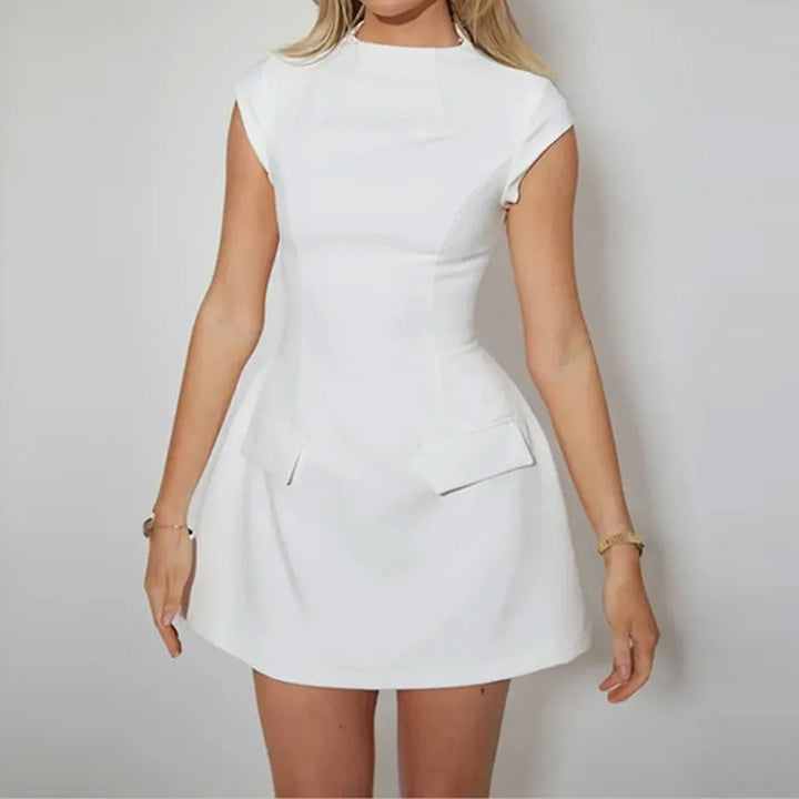 Damen Minikleid mit strukturiertem Oberteil und praktischen Taschen Drune