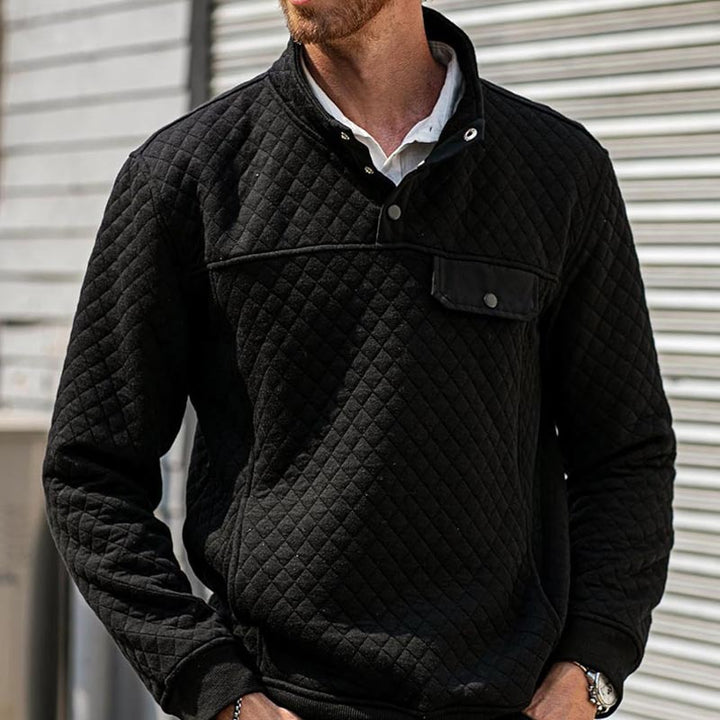 Herren Stepppullover mit Brusttasche und kontrastierenden Details Drune