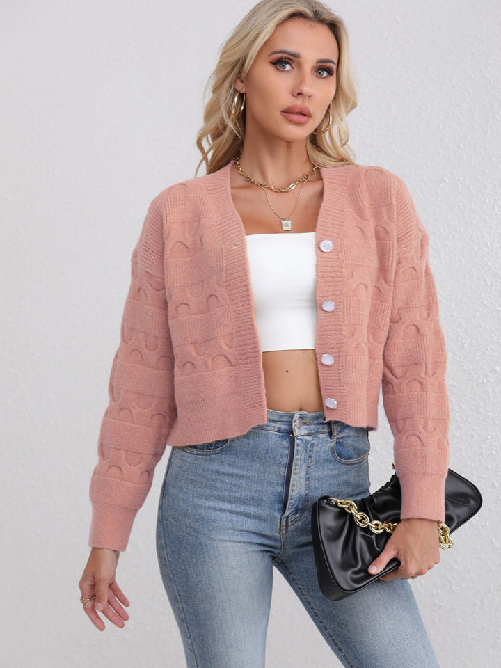 Damen Strickjacke mit modischem Jacquard-Muster Drune