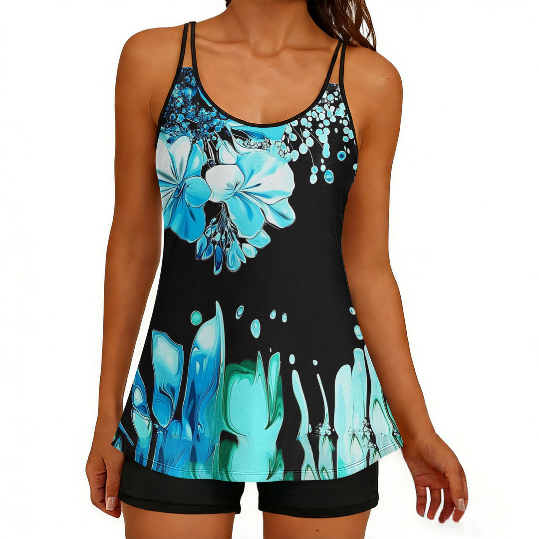 Damen Sportliches Tankini-Oberteil mit elegantem Floral-Design Drune