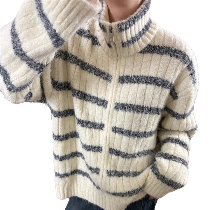 Damen Strickpullover mit hohem Kragen Drune