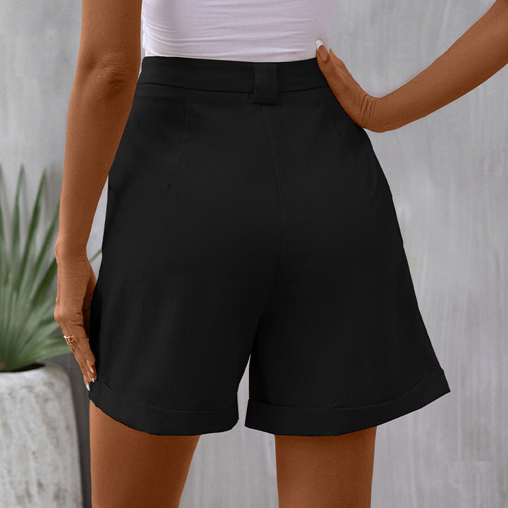 Damen elegante Shorts mit Faltenrock und hoher Taille Drune