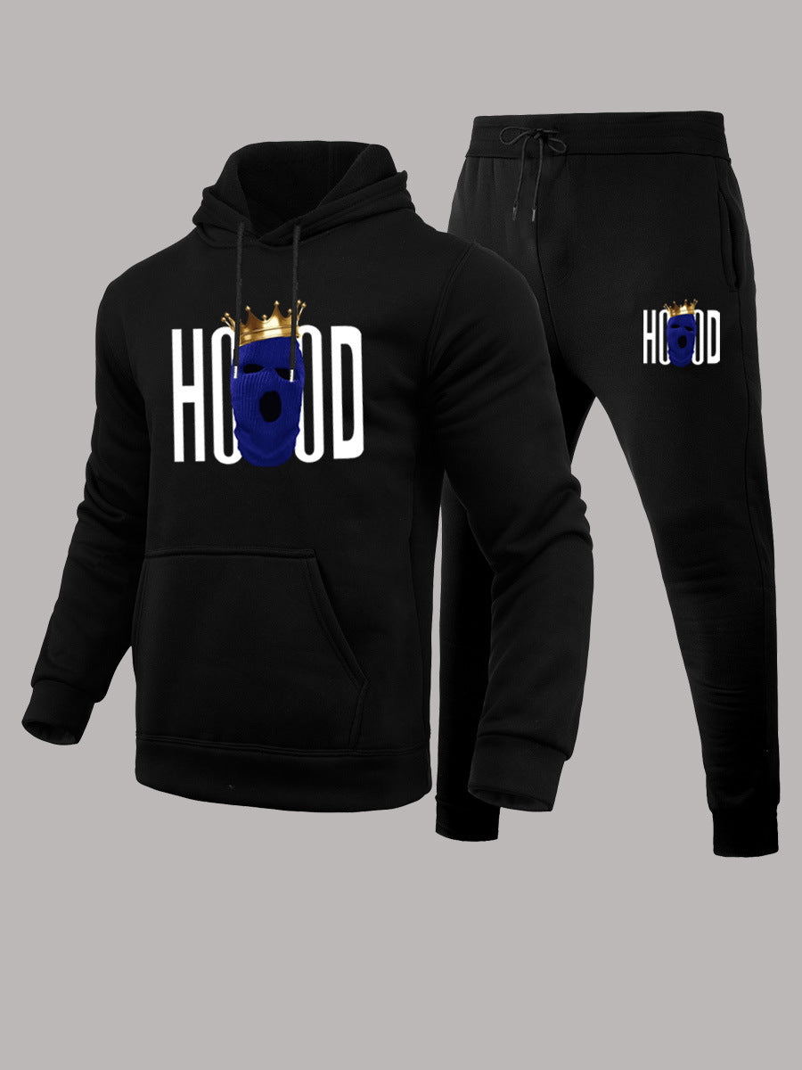 Herren Hoodie und Jogginghose Set mit auffälligem Grafikdesign Drune