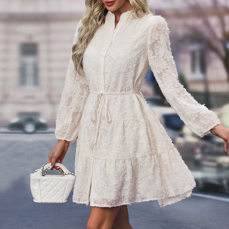 Damen Blusenkleid mit hochgeschlossener Leiste und verspieltem Design Drune
