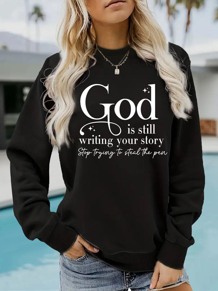 Damen Sweatshirt mit inspirierendem Schriftzug Drune