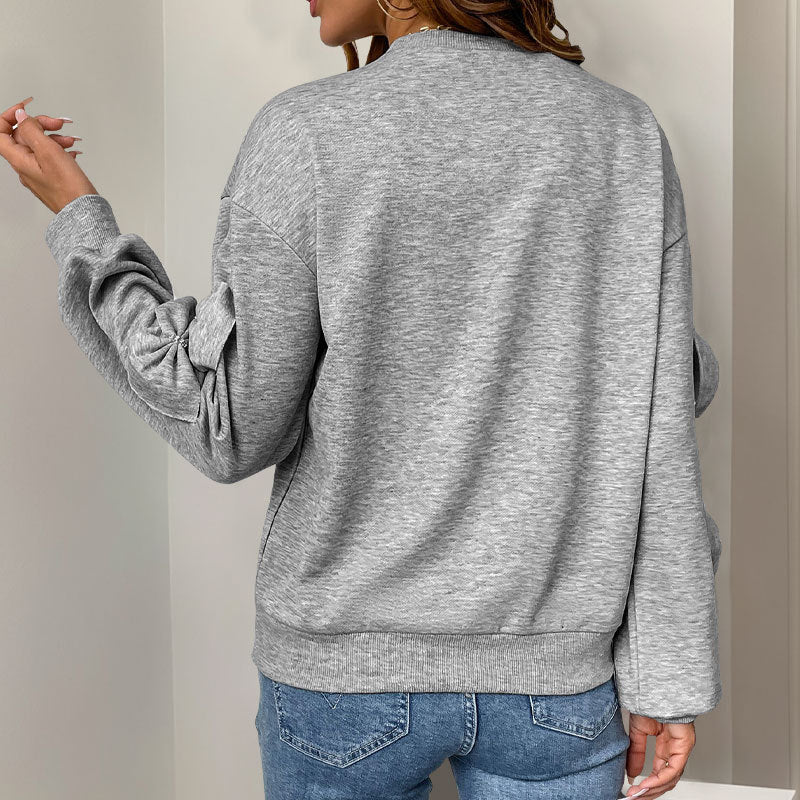 Damen Sweatshirt mit verspielten Schleifendetails und lässigem Schnitt Drune