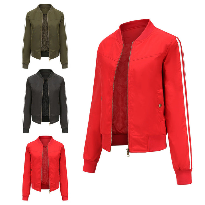 Damen moderne Funktionsjacke mit sportlichen Streifen Drune
