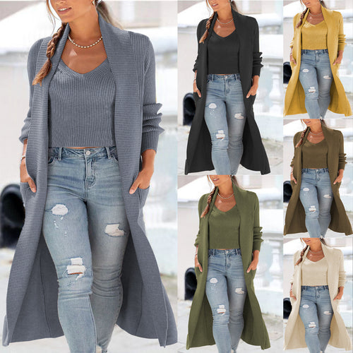 Damen Strickjacke mit offenem Schnitt und feiner Rippstruktur Drune