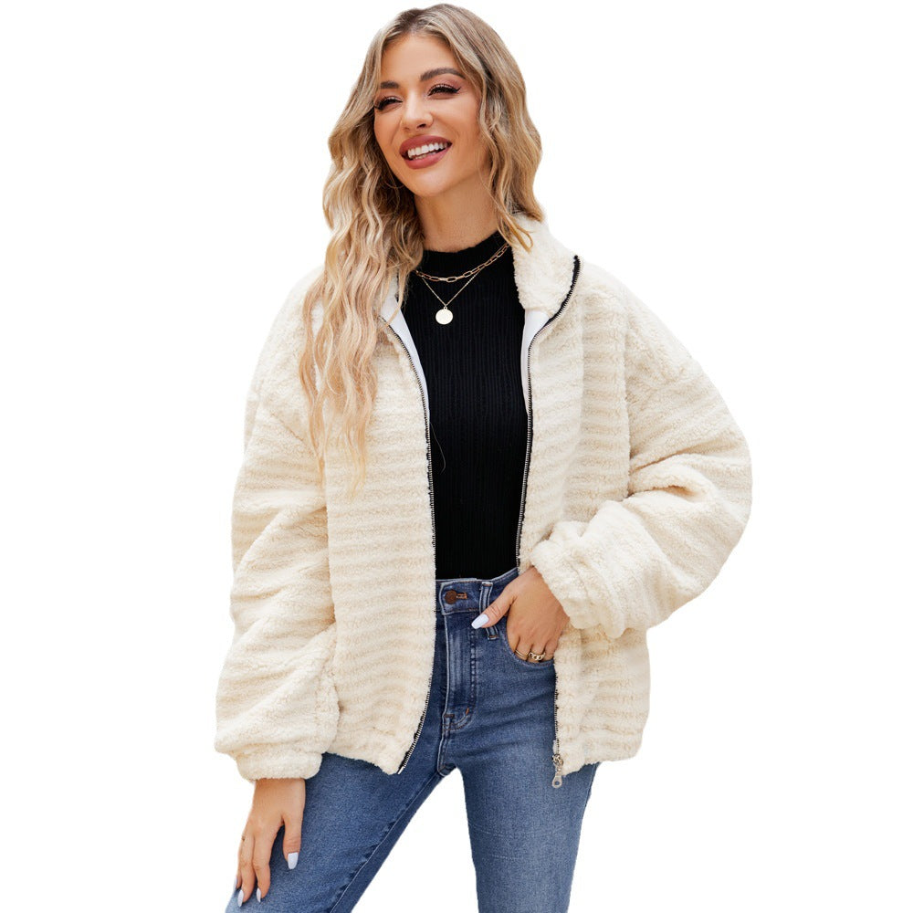Damen Fleece-Jacke mit kontrastierendem Reißverschluss Drune