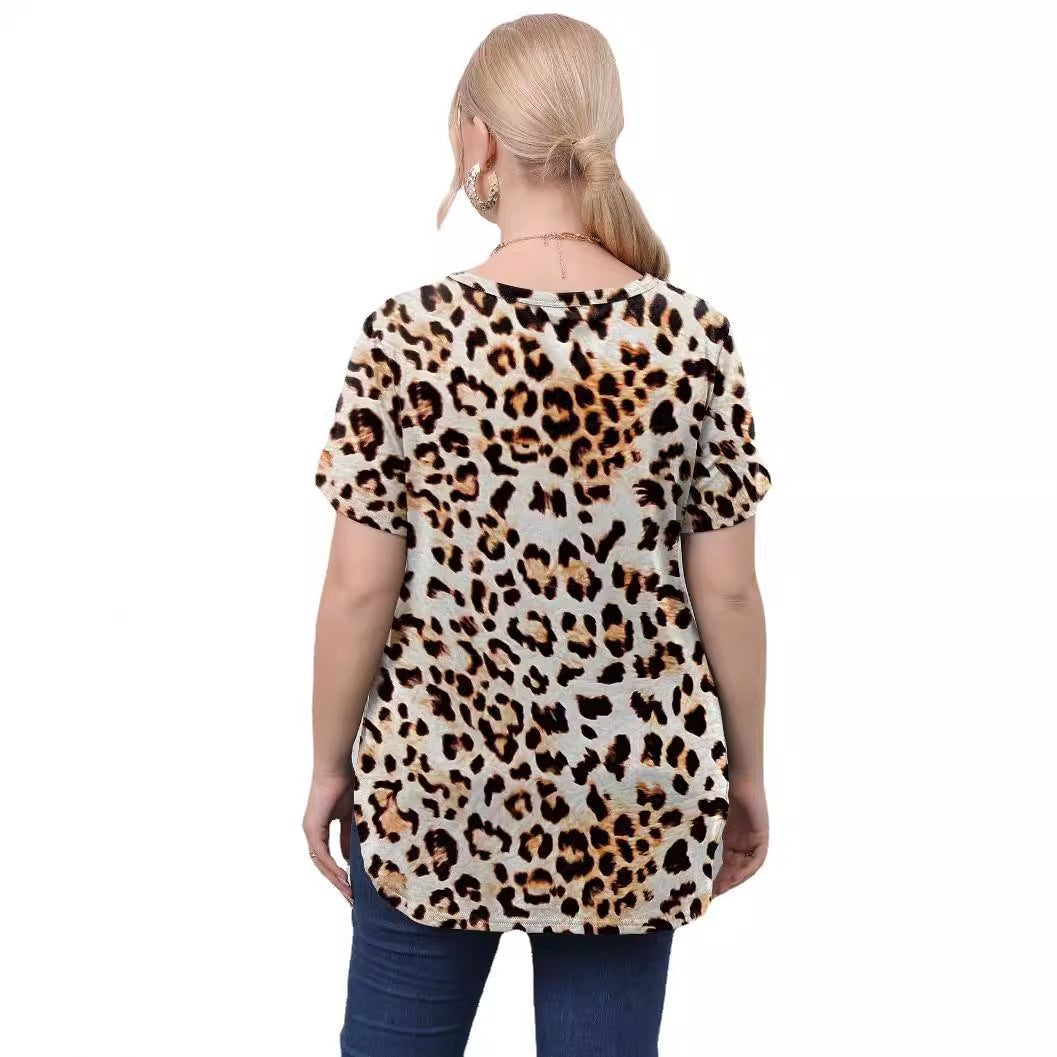 Damen lässiges T-Shirt mit modernem Batikdesign Drune