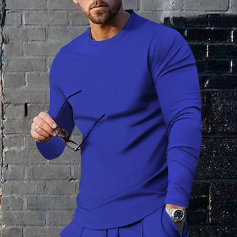 Herren langärmliges T-Shirt mit modischem Schnitt und hochwertigem Baumwollmix Drune