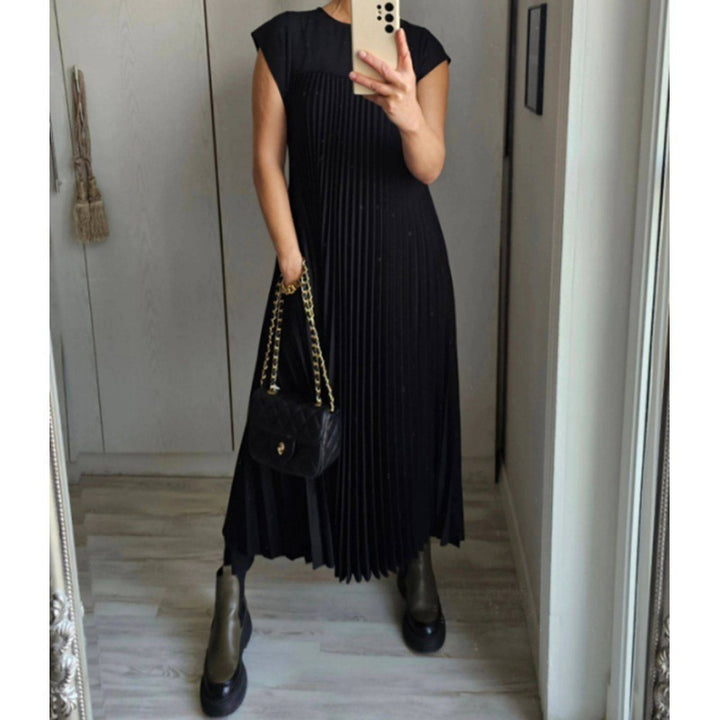 Damen Plissiertes Maxikleid mit elegantem Schnitt und dekorativen Details Drune