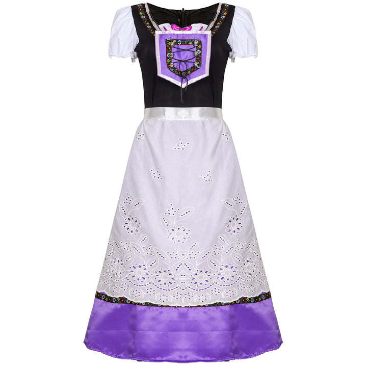 Damen nan traditionelles Dirndlkleid mit bestickter Schürze und Schnürmieder Drune