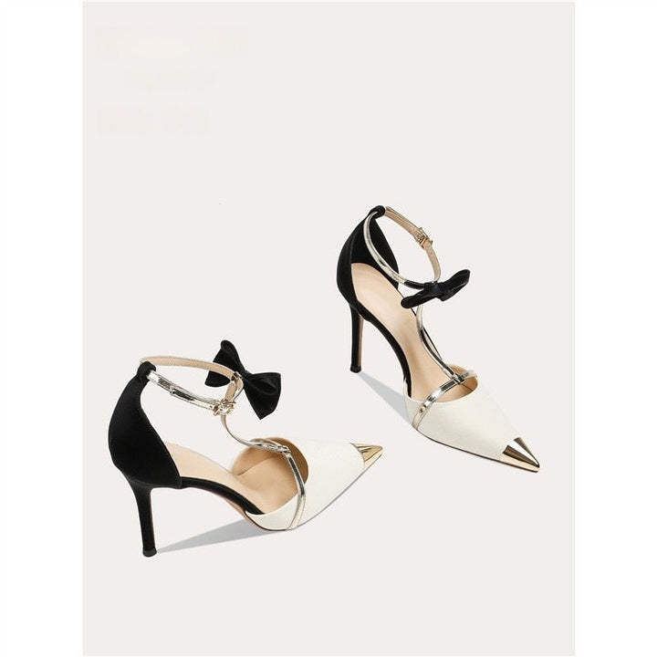 Damen elegante High Heel Schuhe mit modischem Riemendesign und zierlicher Schleifenverzierung Drune