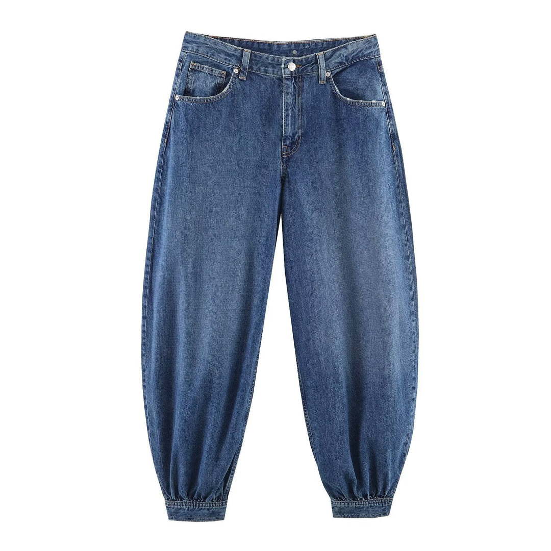 Damen Tapered Jeans mit elastischem Bündchen und bequemer Passform Drune
