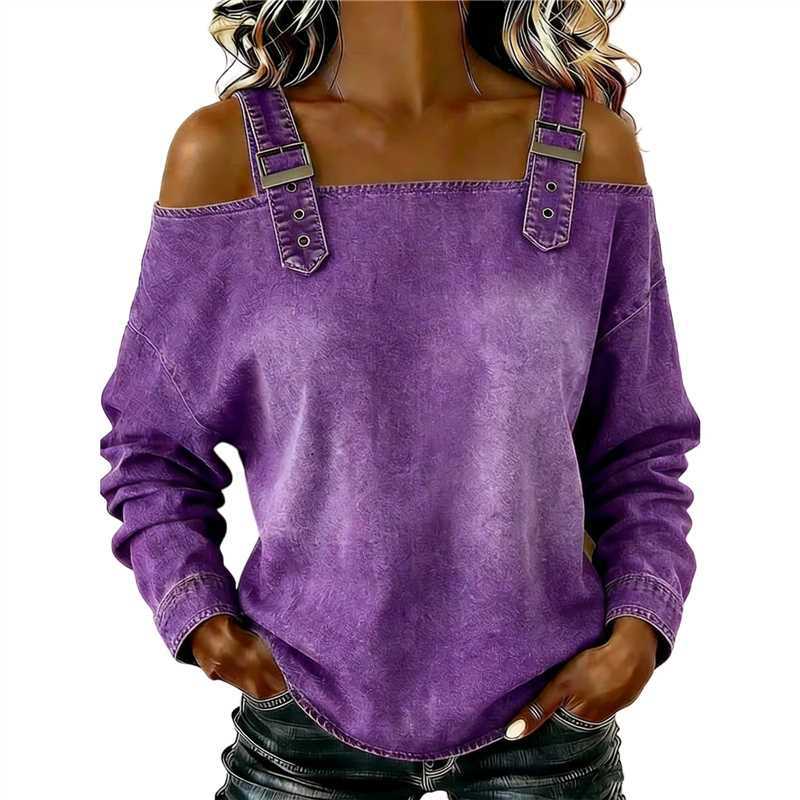 Damen lässiges Sweatshirt mit dekorativen Schulterdetails Drune
