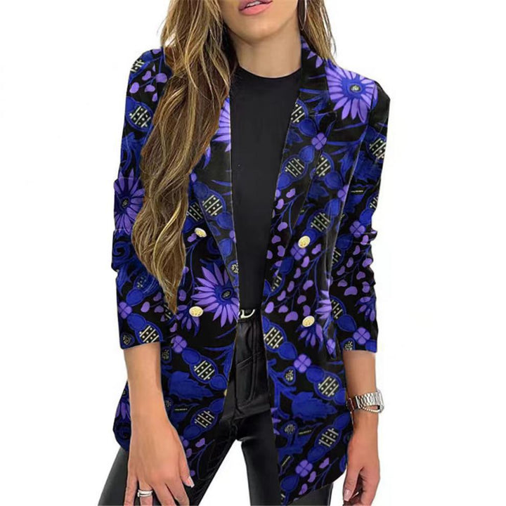 Damen Modischer Blazer mit floralem Muster und oversized Schnitt Drune