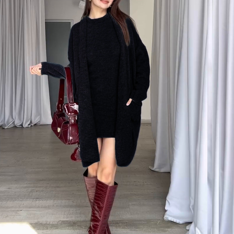 Damen Strickmantel mit modernem Oversized-Schnitt und praktischen Taschen Drune