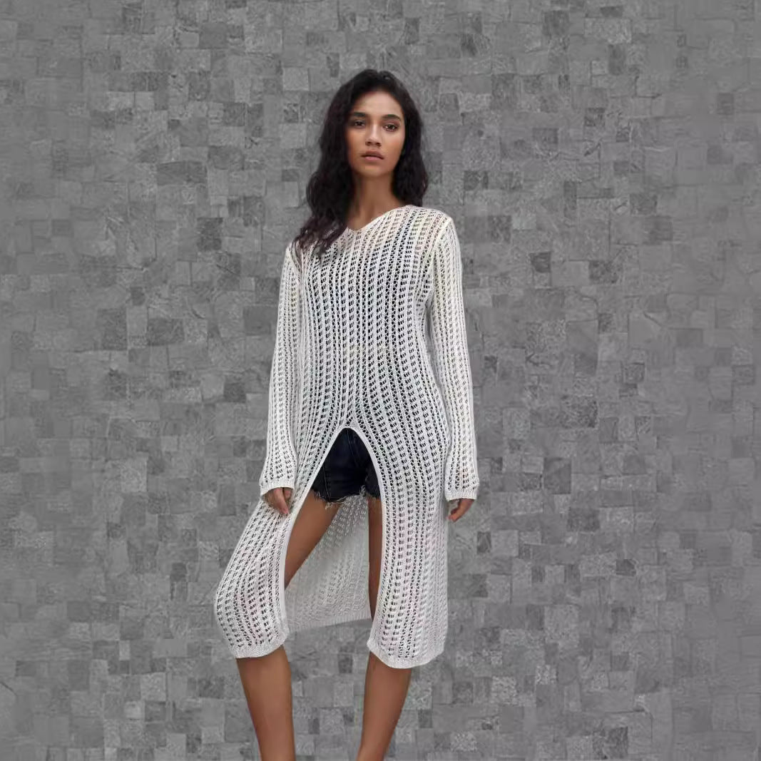 Damen Longpullover mit raffiniertem Netzdesign Drune