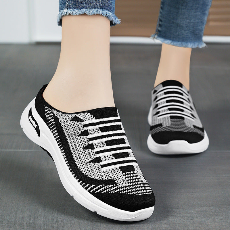 Damen nan gestrickter Slip-On Clog-Sneaker mit atmungsaktivem Sockenschuh und dämpfender Komfortsohle Drune