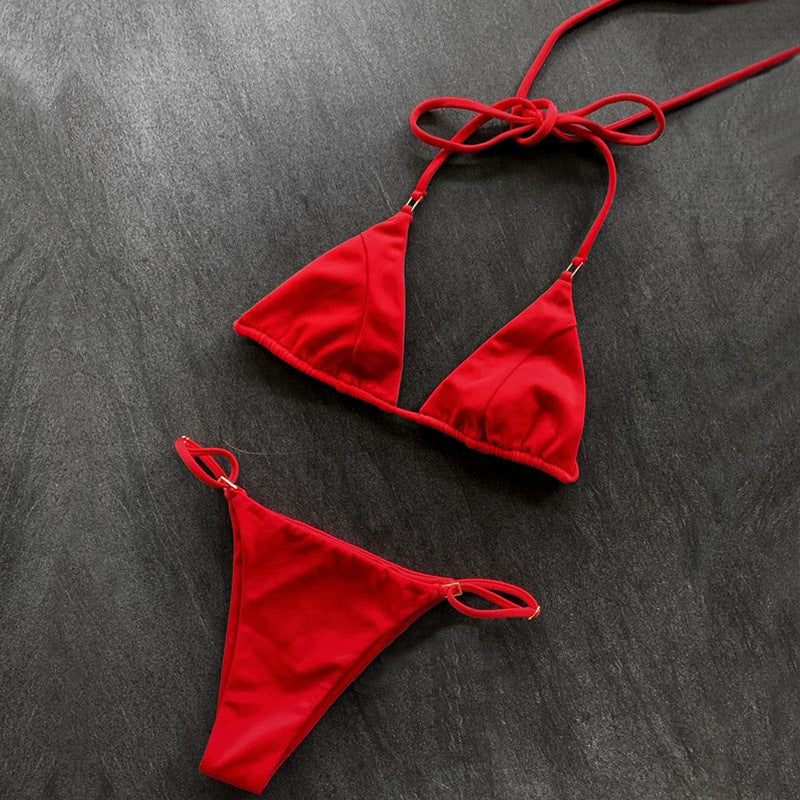 Damen Triangel-Bikini mit Raffung und verstellbaren Trägern Drune