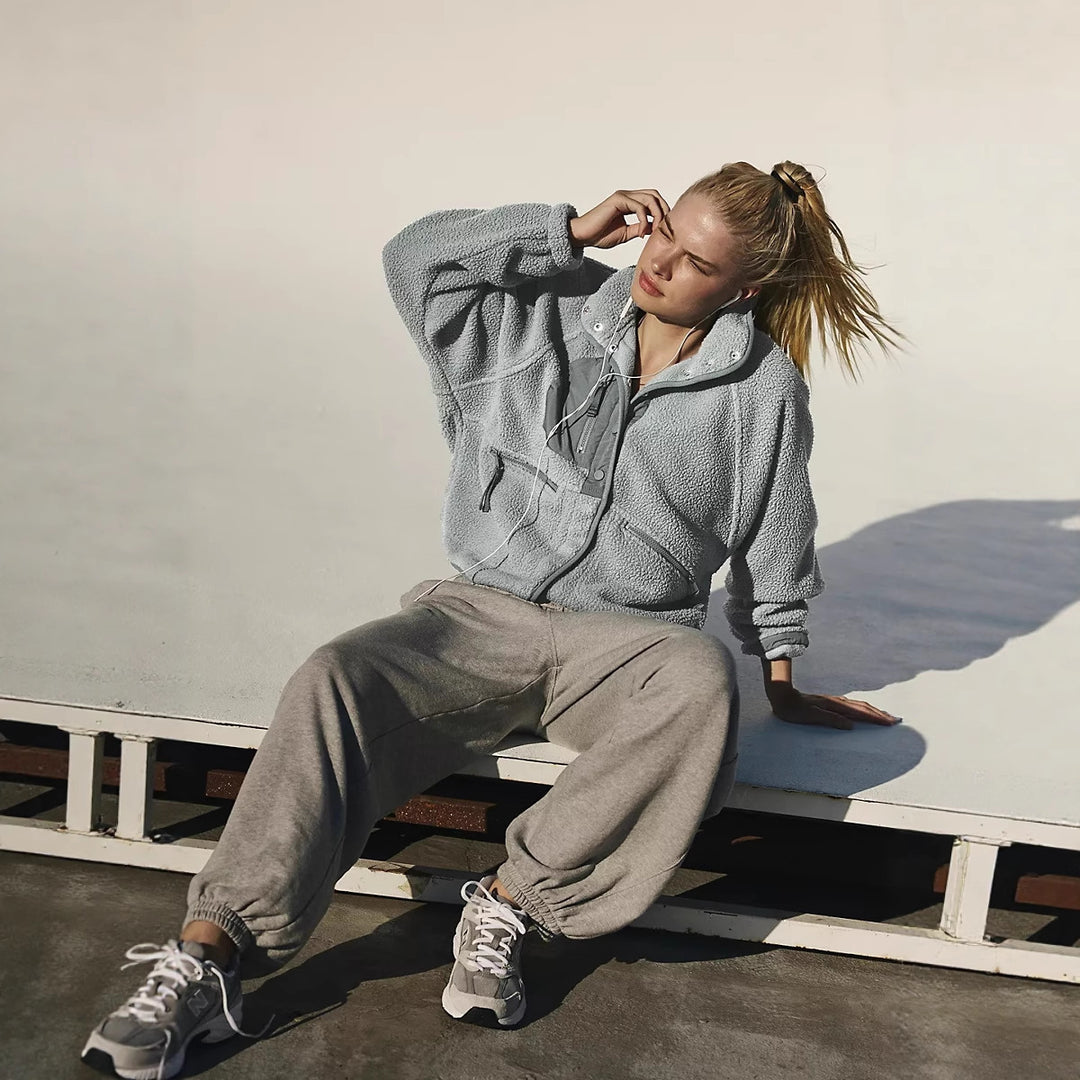Damen Sportliche Fleecejacke mit praktischen Taschen Drune