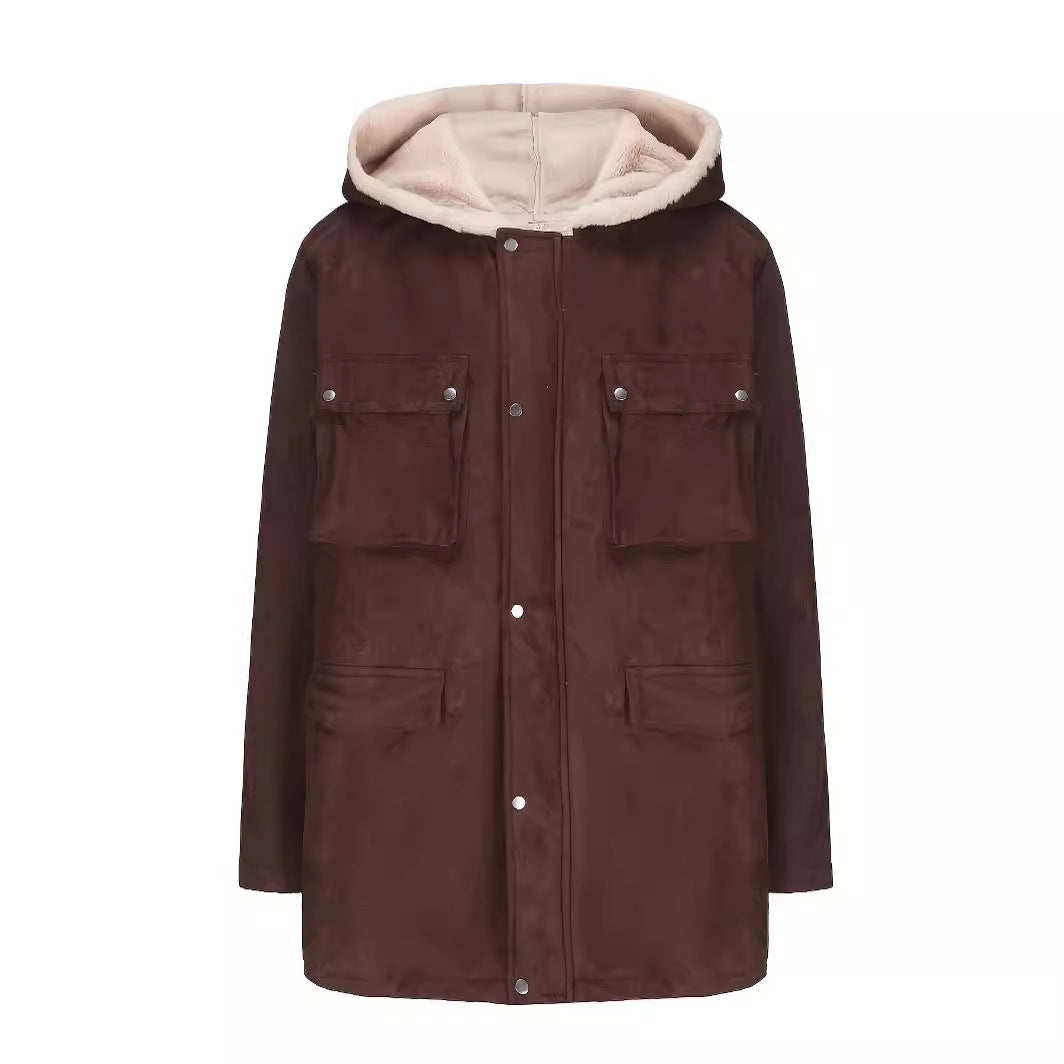 Damen modische Jacke mit weichem Futter und praktischen Taschen Drune