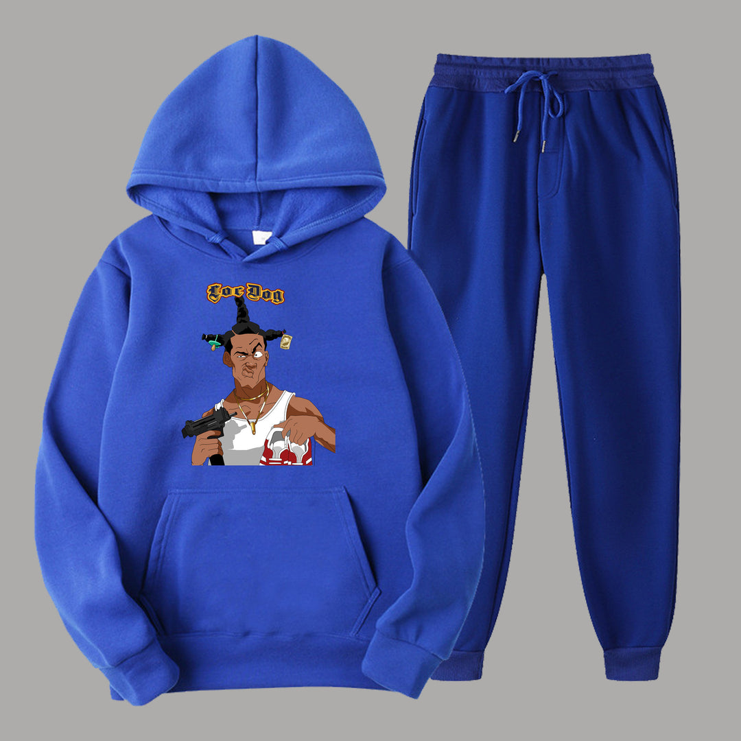 Damen lässiges Hoodie- und Jogginghose-Set mit künstlerischem Grafikdruck Drune