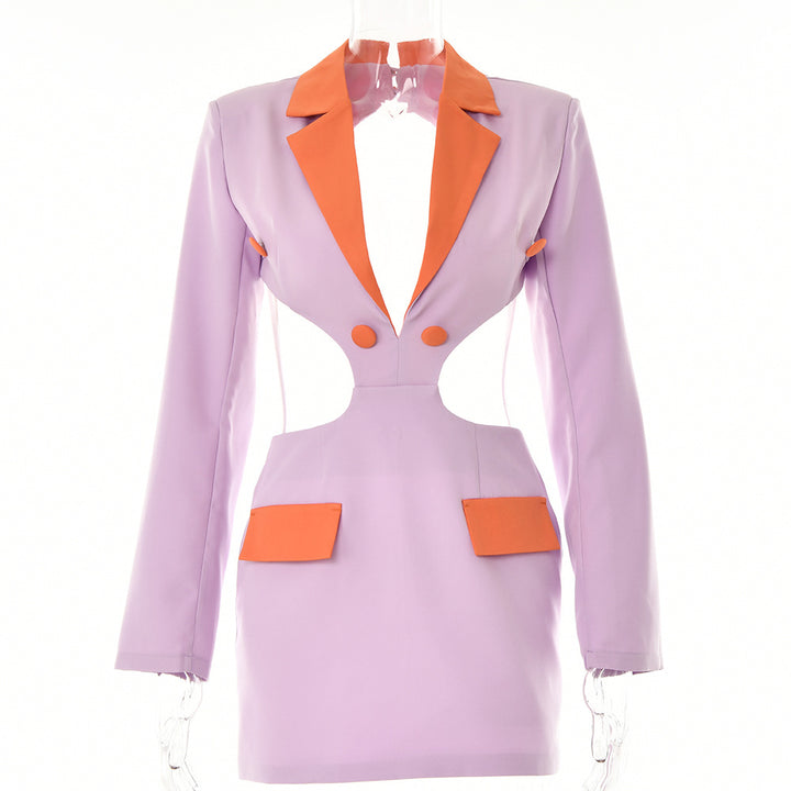 Damen Blazer-Kleid mit aufregendem Cut-Out-Design und kontrastierenden Details Drune