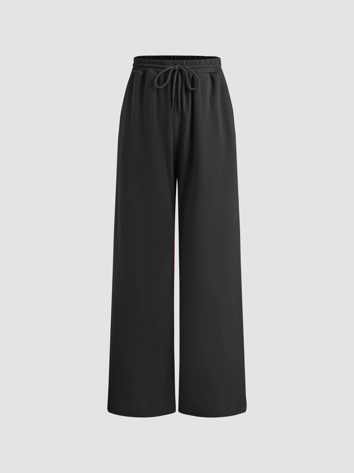 Damen weite Jersey-Hose mit elastischem Bund und Kordelzug Drune