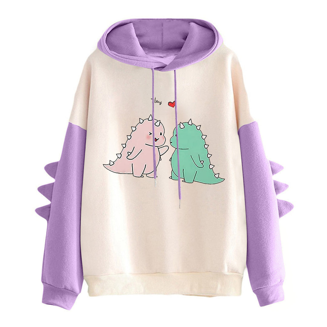 Damen Kapuzenpullover mit verspieltem Dinosaurier-Design Drune