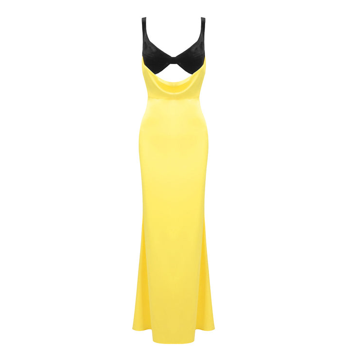 Damen Elegantes langes Kleid mit raffiniertem Bustier-Design und fließendem Rock Drune