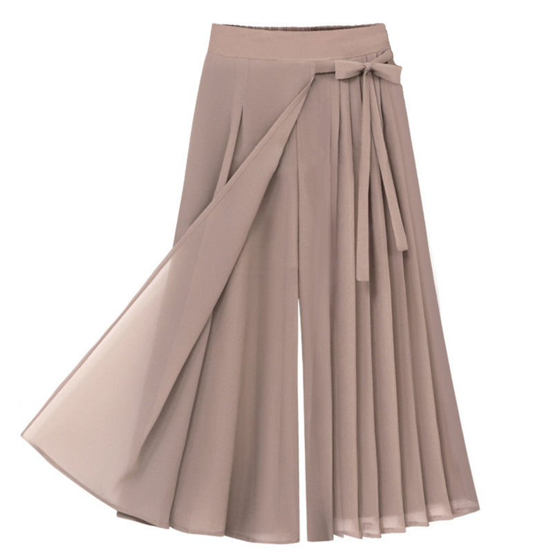 Damen Eleganter Plisseerock mit seitlichem Taillengürtel Drune