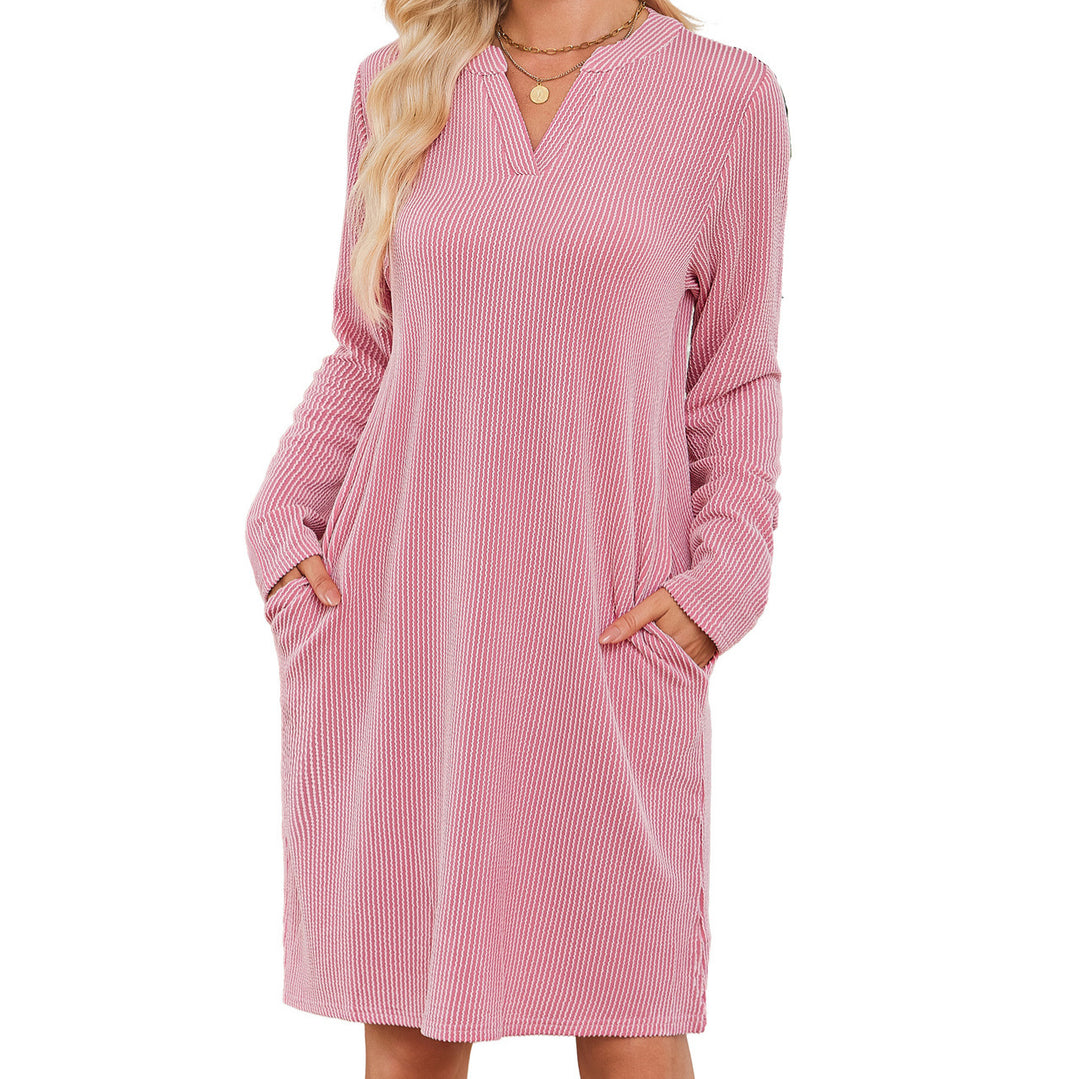 Damen lässiges Langarm-Kleid Drune