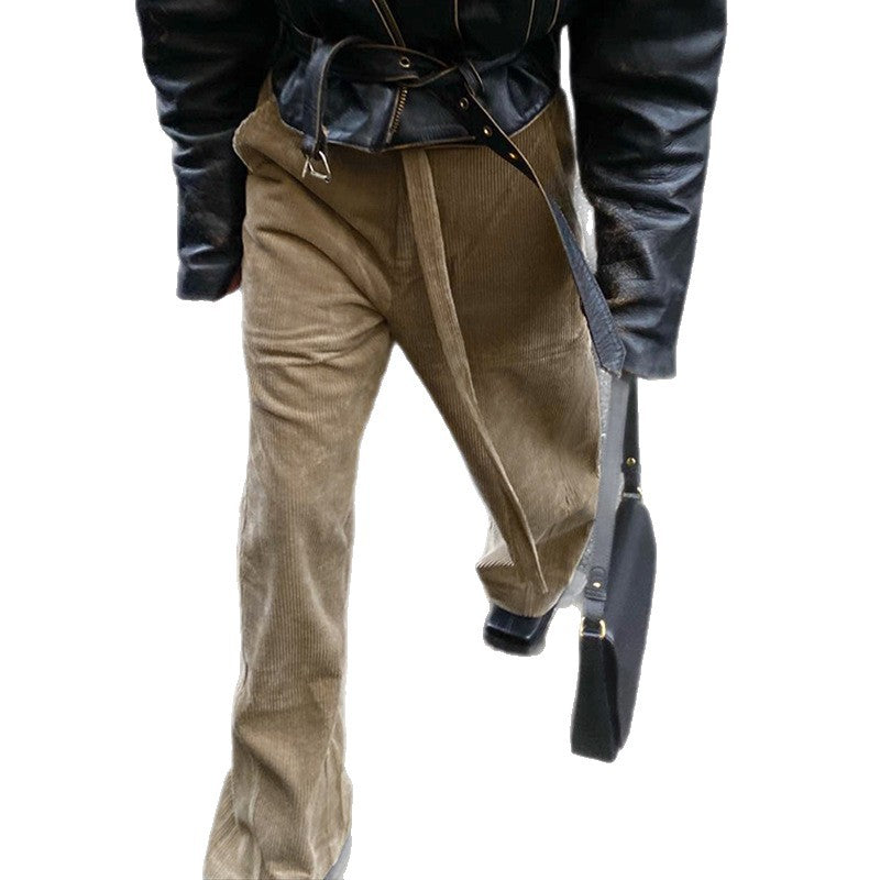 Damen lockere Leinenhose mit Taillengürtel Drune